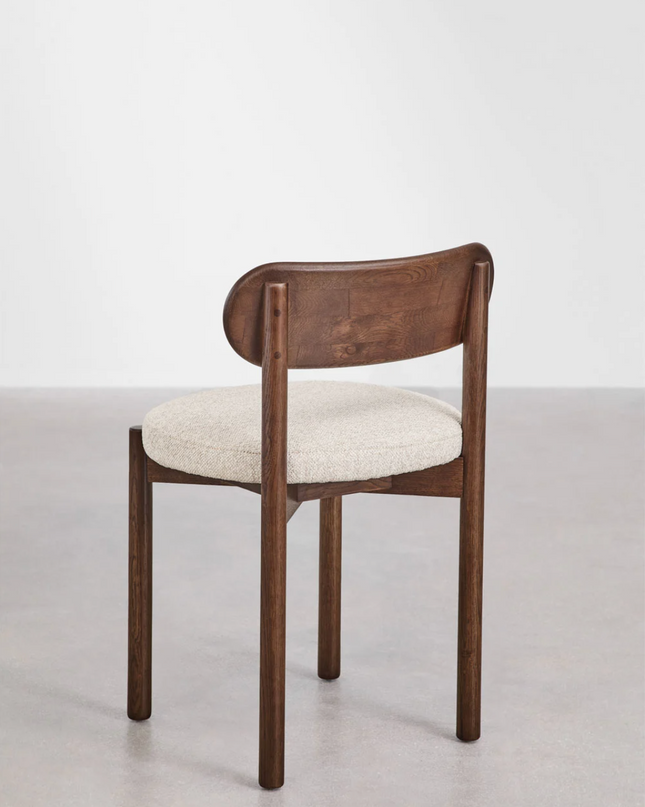 Dining Table Set 200 × 100 cm in Wood with 4 Bouclé Chairs – Bianca