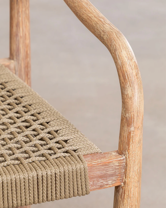 Round Dining Table Set Ø120 cm in Wood with 6 Armchairs – Naele