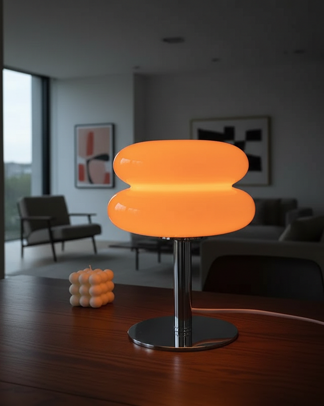 Macaron Glass Table Lamp – 28 cm, LED Included, Tricolour Ambient Light