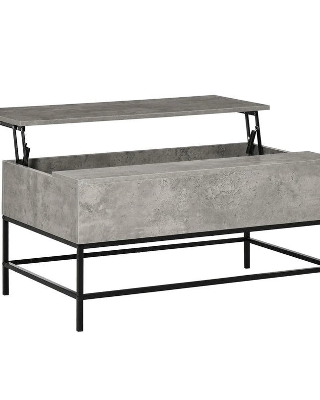 Lift-Top Coffee Table with Storage – 90 × 60.5 × 45.5 cm, Hidden Compartment