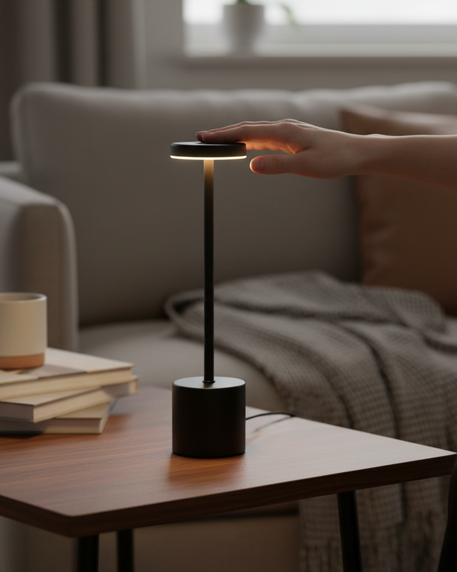 LED Rechargeable Table Lamp with Touch Control – Arka