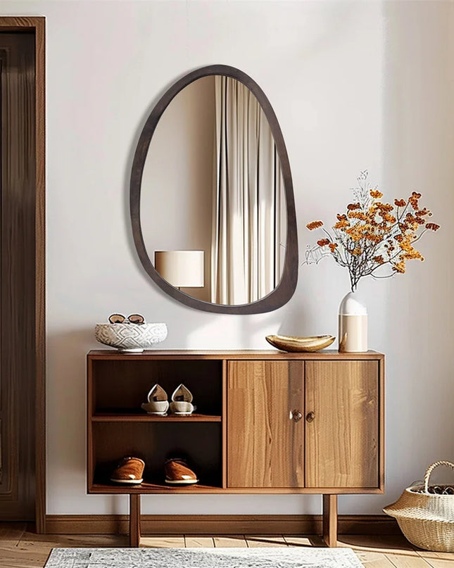 asymmetrical-wall-mirror-black-frame-entryway