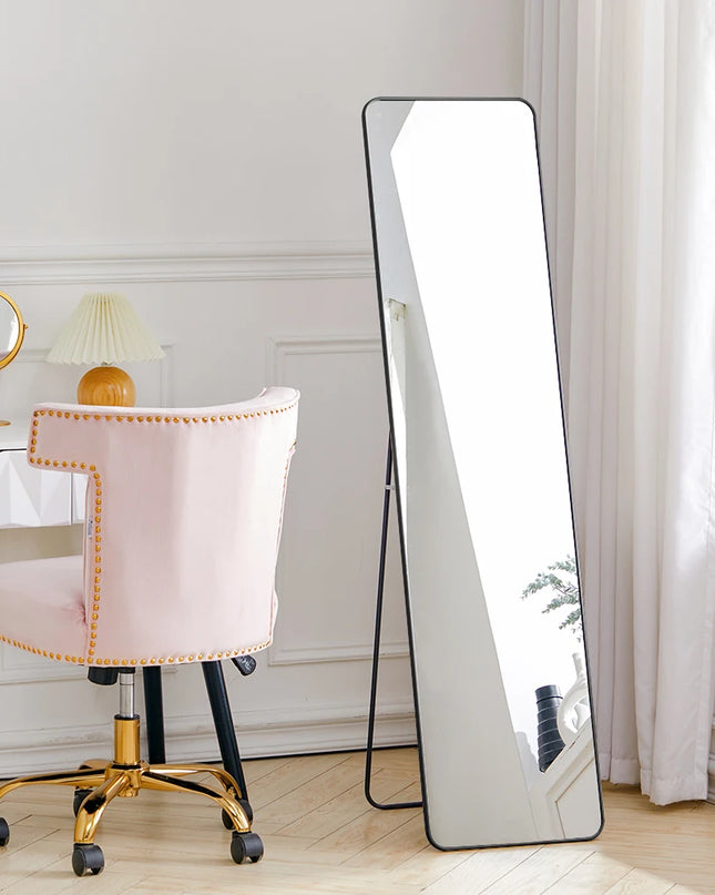 full-length-floor-mirror-black-frame-bedroom-office-style